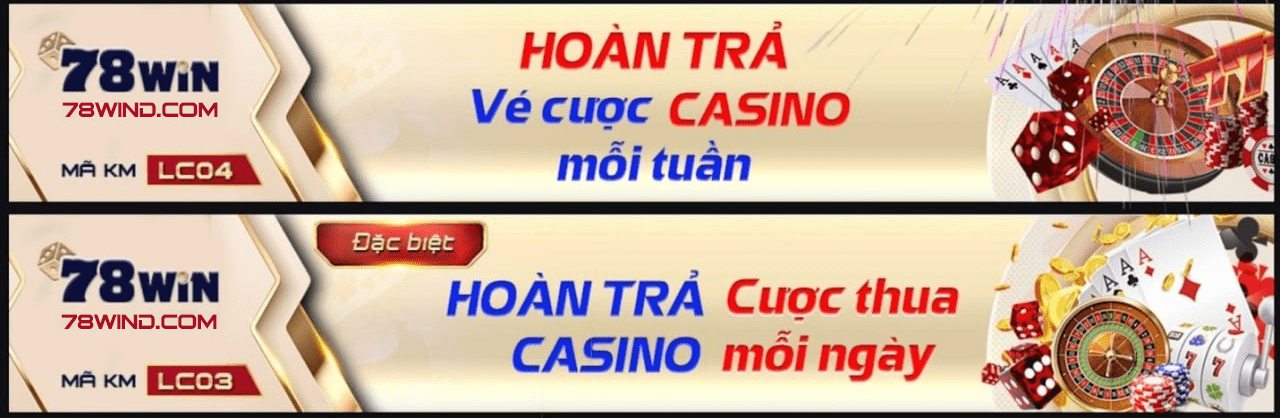 Khuyến mãi casino 78Win cho thành viên VIP